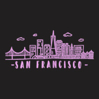 Womens San Francisco California Pink Vintage Skyline T-shirt | Artistshot