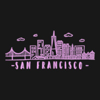 Womens San Francisco California Pink Vintage Skyline Flannel Shirt | Artistshot