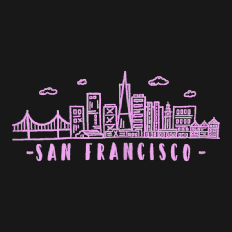 Womens San Francisco California Pink Vintage Skyline Flannel Shirt | Artistshot