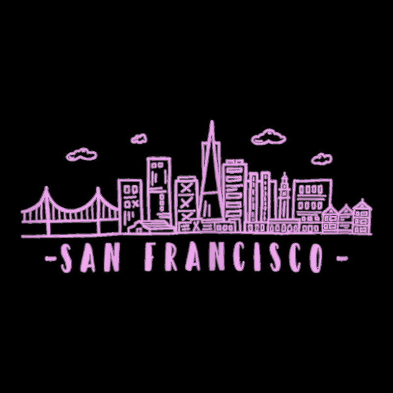 Womens San Francisco California Pink Vintage Skyline V-neck Tee | Artistshot