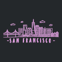 Womens San Francisco California Pink Vintage Skyline Crewneck Sweatshirt | Artistshot