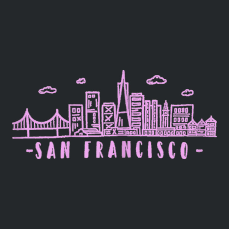 Womens San Francisco California Pink Vintage Skyline Crewneck Sweatshirt | Artistshot