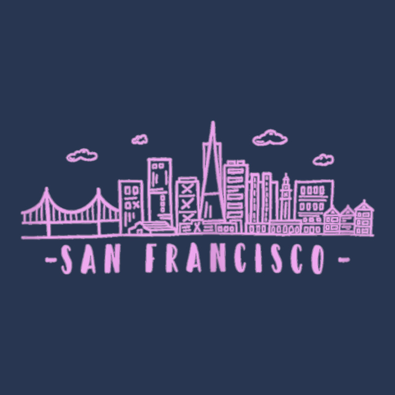 Womens San Francisco California Pink Vintage Skyline Men Denim Jacket | Artistshot