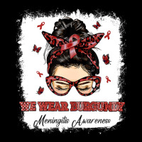 We Wear Burgundy Messy Bun Warrior Meningitis Awareness Pocket T-shirt | Artistshot