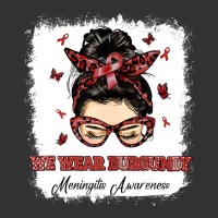 We Wear Burgundy Messy Bun Warrior Meningitis Awareness Baby Bodysuit | Artistshot