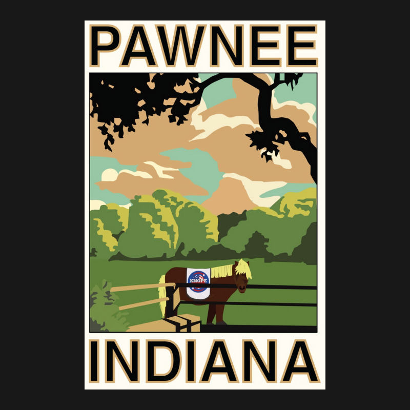 Pawnee Indiana Poster Green Funny (1) Flannel Shirt | Artistshot