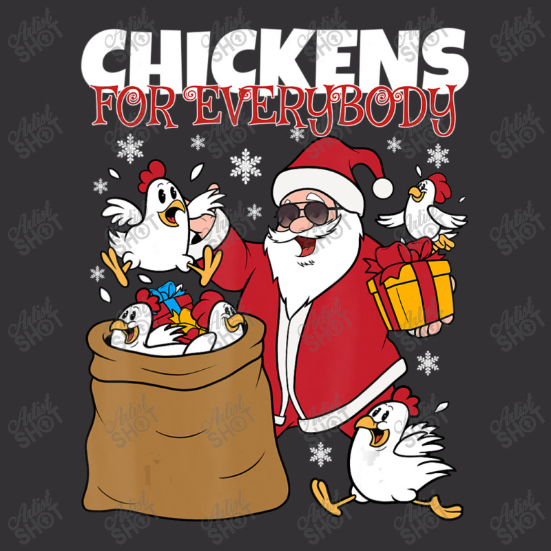 Chickens For Everybody Santa Christmas Chicken Vintage Hoodie And Short Set | Artistshot