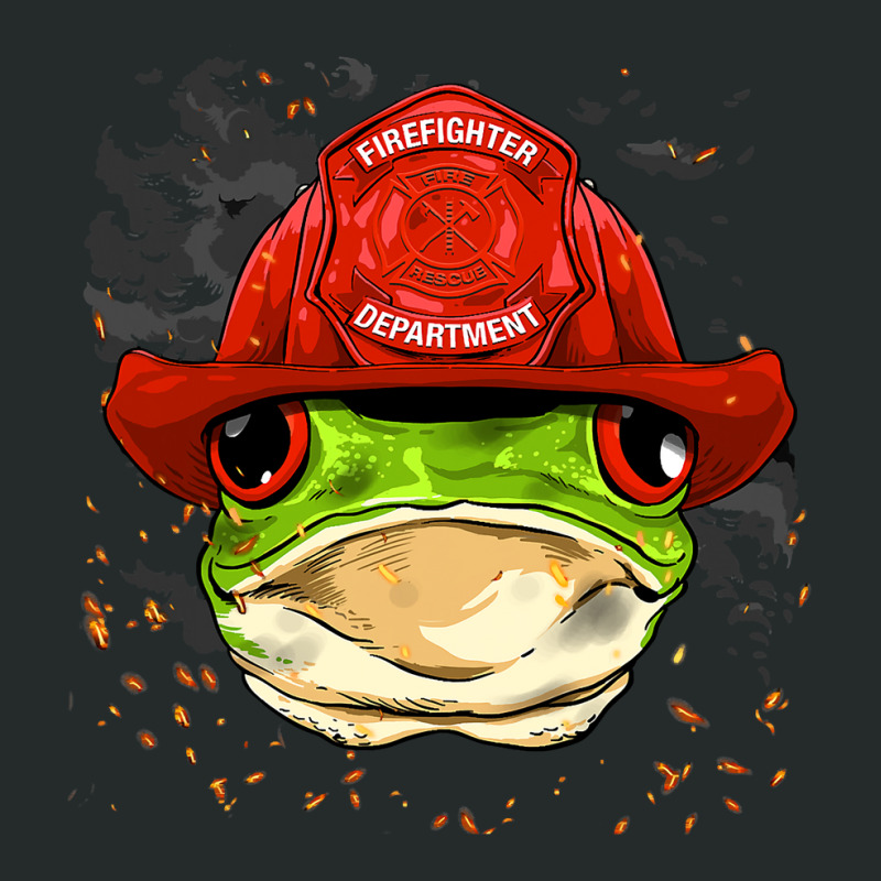 Firefighter Frog Fire Department Fireman Animal Frog Lover 49.png Women's Triblend Scoop T-shirt by SCOTTALLENZ | Artistshot