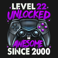 Level 22 Unlocked Awesome Since 2000 22nd Birthday Gaming Flannel Shirt | Artistshot