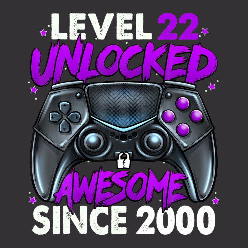 Level 22 Unlocked Awesome Since 2000 22nd Birthday Gaming Vintage Hoodie And Short Set | Artistshot