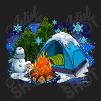 Winter Camping With Camp Fire T-shirt | Artistshot
