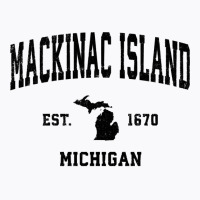 Mackinac Island Michigan Mi Vintage Sports Design Black Prin Sweatshir T-shirt | Artistshot