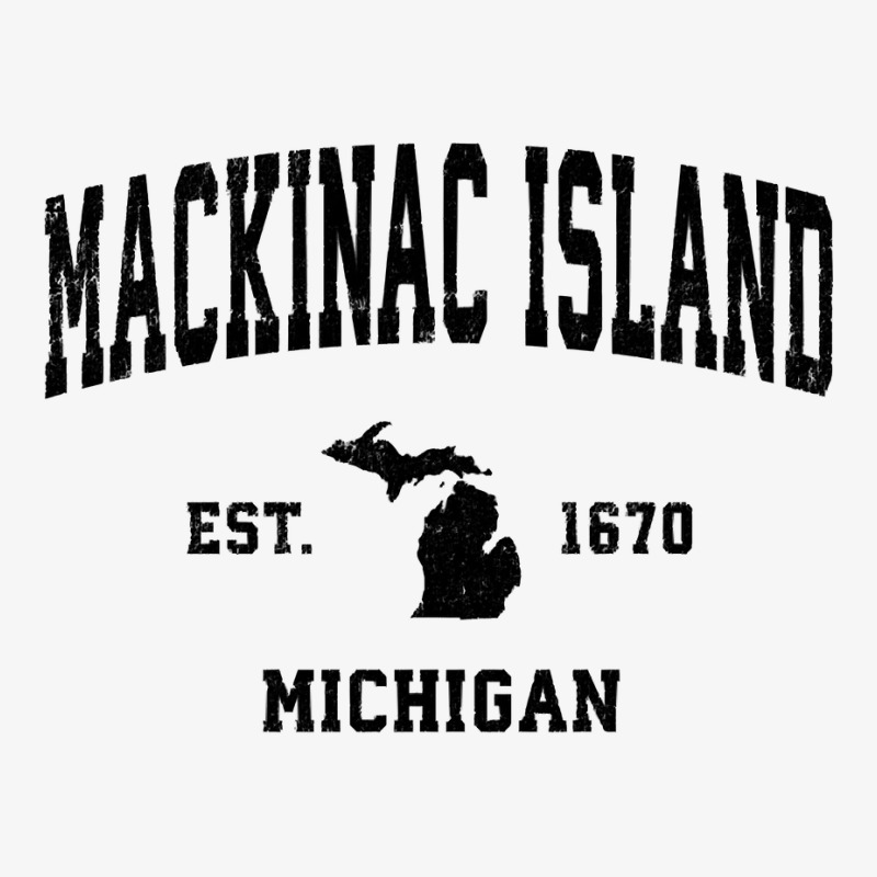 Mackinac Island Michigan Mi Vintage Sports Design Black Prin Sweatshir Ladies Fitted T-Shirt by caroldian | Artistshot