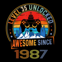 Level 35 Unlocked Gaming Awesome Since 1987 35th Birthday Graphic T-shirt | Artistshot