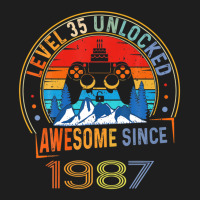 Level 35 Unlocked Gaming Awesome Since 1987 35th Birthday Classic T-shirt | Artistshot