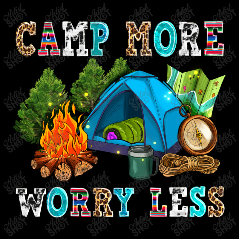 Camp More Worry Less V-neck Tee | Artistshot