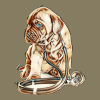 Puppy With Stethoscope On His Neck Looking Away. Isolated On White Bac Flannel Shirt | Artistshot