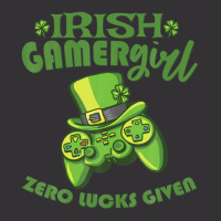 Gamer Girl St Patricks Day Game Gaming Zero Lucks Given Vintage Hoodie | Artistshot