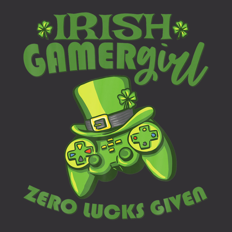 Gamer Girl St Patricks Day Game Gaming Zero Lucks Given Vintage Hoodie And Short Set | Artistshot