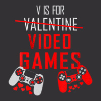 V Is For Video Games Funny Valentines Day Gamer Gift Vintage Hoodie And Short Set | Artistshot