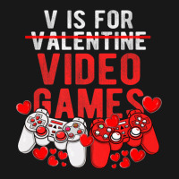 V Is For Video Games Funny Valentines Day Gamer Gaming Gift Flannel Shirt | Artistshot