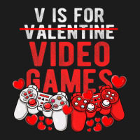 V Is For Video Games Funny Valentines Day Gamer Gaming Gift Hoodie & Jogger Set | Artistshot