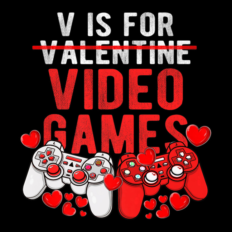 V Is For Video Games Funny Valentines Day Gamer Gaming Gift Fleece Short | Artistshot