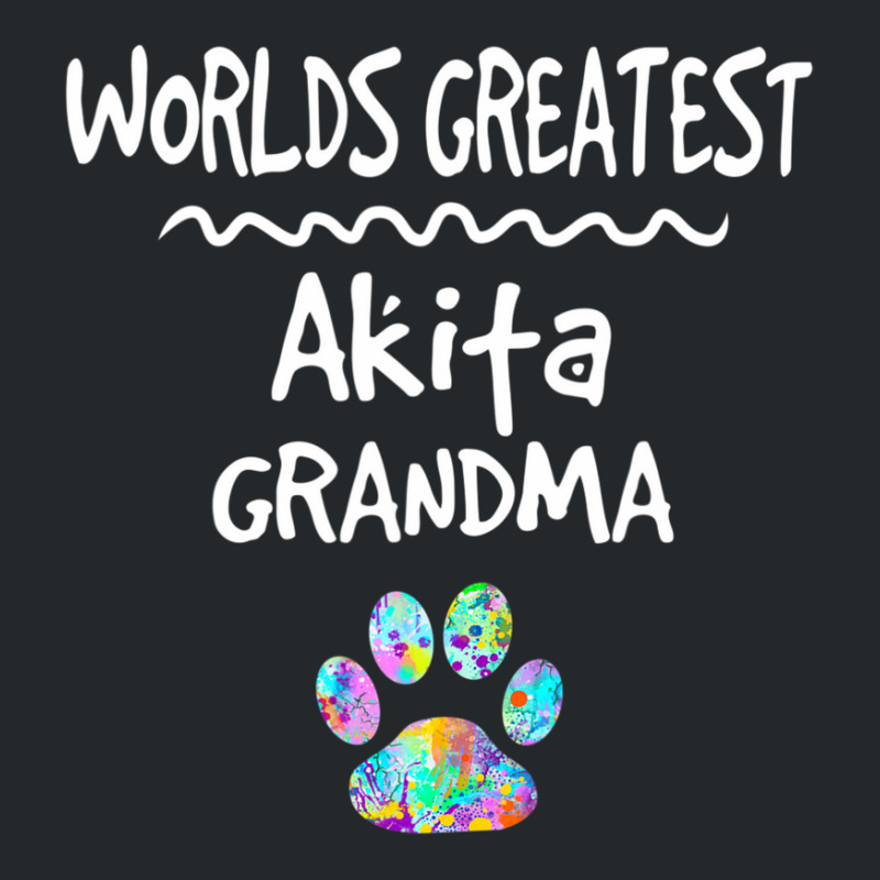 Hot Trend Worlds Greatest Akita Grandma Cute Dog Paw Print Pet Love Crewneck Sweatshirt by hongquangd | Artistshot