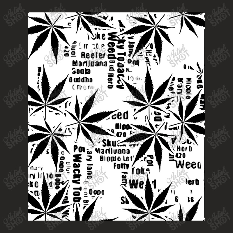 Trending Black And White Weed Graphic Ladies Fitted T-Shirt by macklinsampson | Artistshot