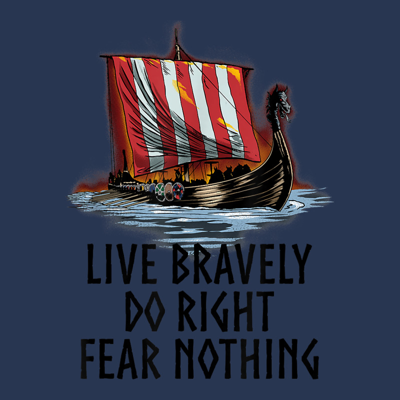 Norse Mythology   Live Bravely   Viking Ship   Paganism T Shirt Men Denim Jacket by kylrahal8pot | Artistshot