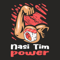 Nasi Tim Power Workout Funny Gym Humor Steamed Chicken Rice T Shirt Ladies Fitted T-shirt | Artistshot