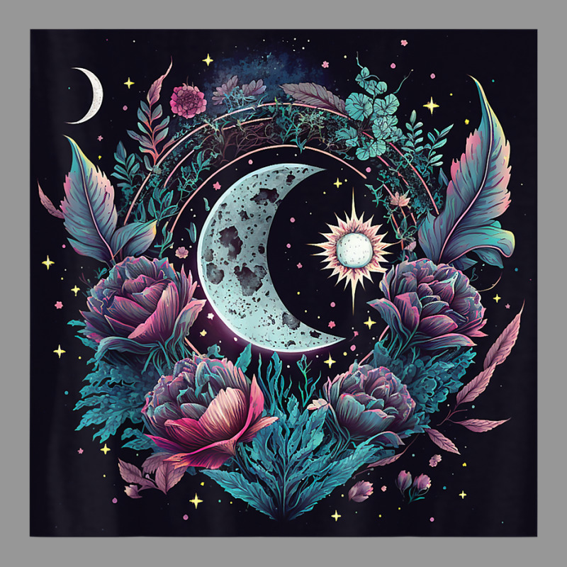 Moon & Celestial Symbols Cosmic Flowers Digital Painting T Shirt Women's V-Neck T-Shirt by noelenedh2mar | Artistshot