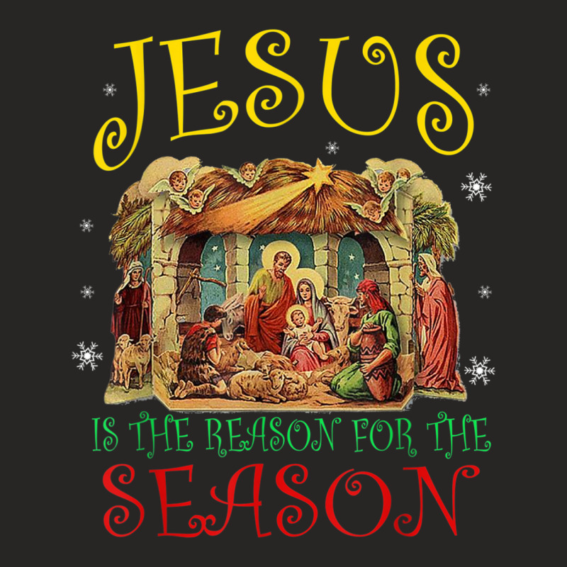 Christmas Nativity Jesus Is The Reason For The Season Manger T Shirt Ladies Fitted T-Shirt by kleebbi | Artistshot