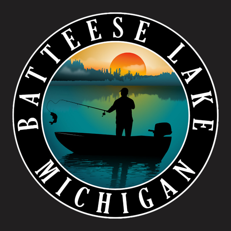 Limited Edition Batteese Lake Fishing Michigan Sunset T-shirt | Artistshot