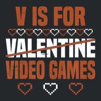 V Is For Valentine Video Games Valentines Day Gamer Crewneck Sweatshirt | Artistshot