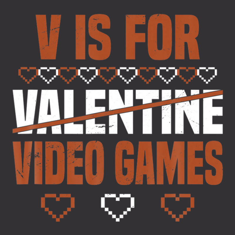 V Is For Valentine Video Games Valentines Day Gamer Vintage Hoodie And Short Set | Artistshot