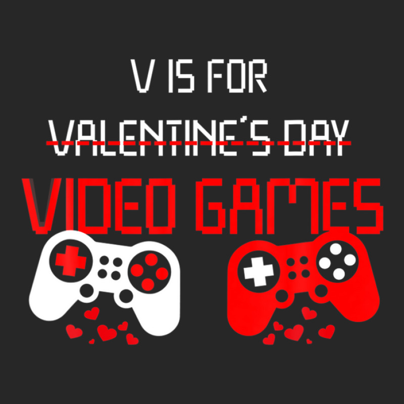 V Is For Video Games Funny Valentines Day Gamer Men's T-shirt Pajama Set | Artistshot