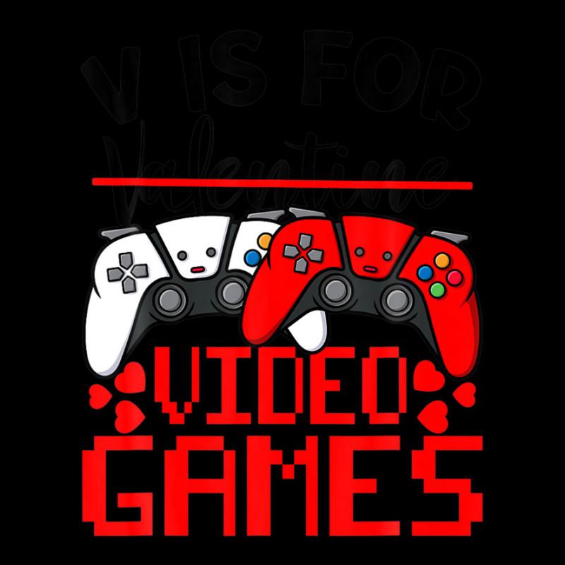 V Is For Video Games Funny Valentines Day Gamer Boy Men Graphic T-shirt | Artistshot