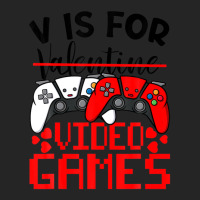 V Is For Video Games Funny Valentines Day Gamer Boy Men Unisex Hoodie | Artistshot