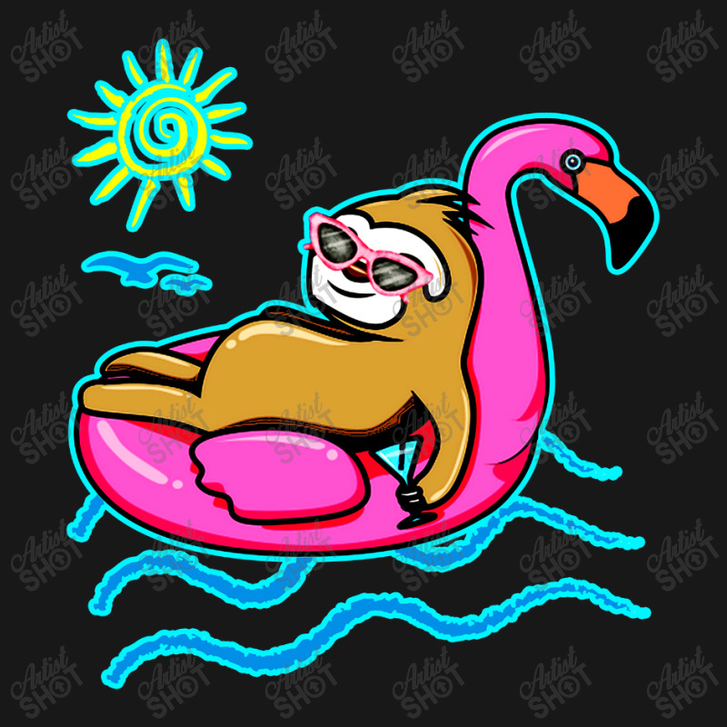 Chilling Flamingo Sloth Beach Flannel Shirt | Artistshot