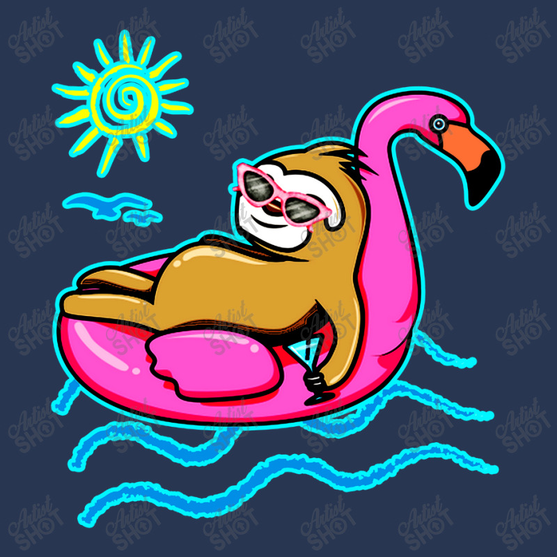Chilling Flamingo Sloth Beach Men Denim Jacket | Artistshot