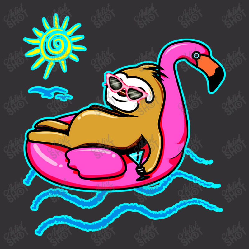 Chilling Flamingo Sloth Beach Vintage Hoodie | Artistshot