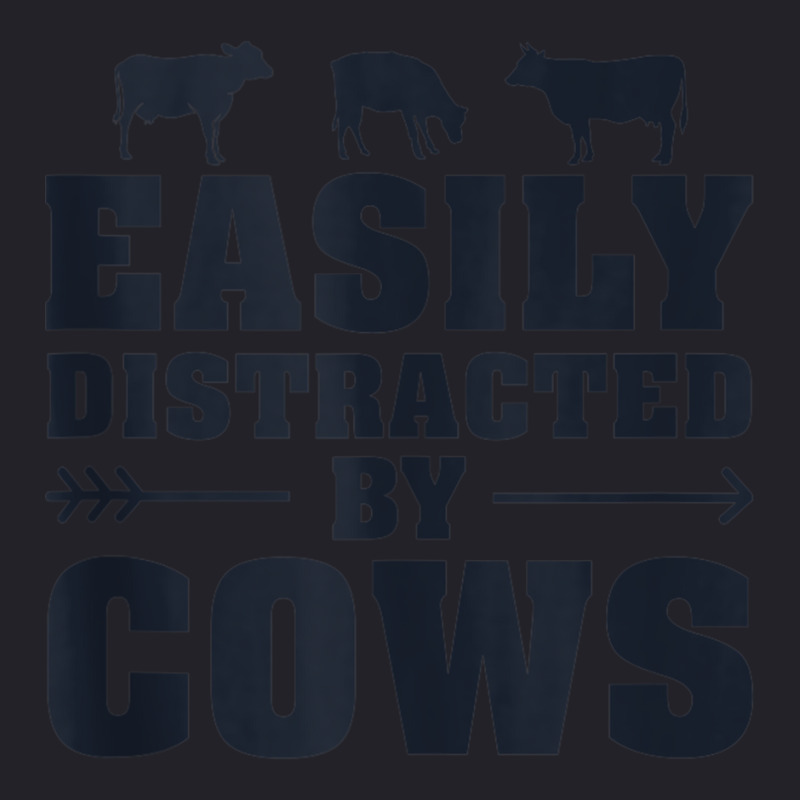 Easily Distracted By Cows Funny Cow Lover Dairy Farmer Quote Tank Top Unisex Sherpa-lined Denim Jacket | Artistshot