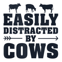 Easily Distracted By Cows Funny Cow Lover Dairy Farmer Quote Tank Top Men's 3/4 Sleeve Pajama Set | Artistshot