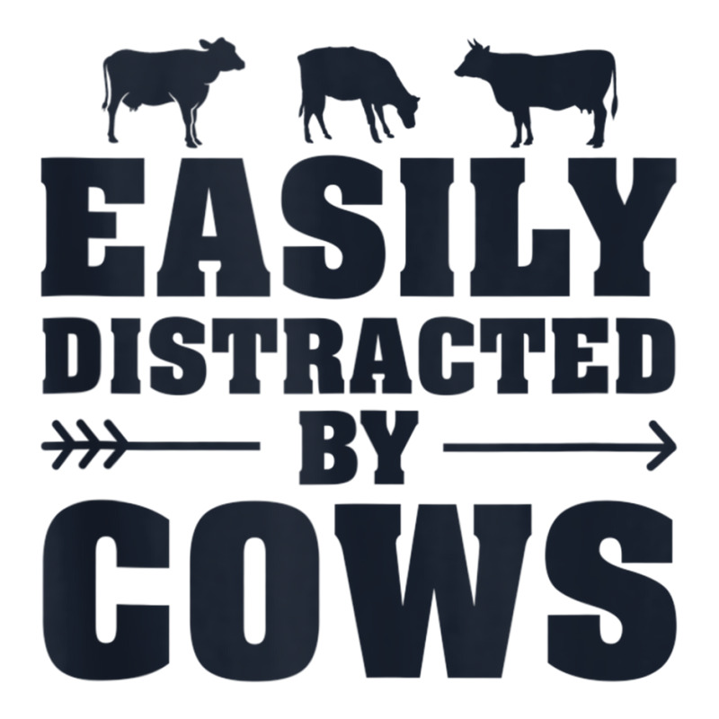 Easily Distracted By Cows Funny Cow Lover Dairy Farmer Quote Tank Top Men's 3/4 Sleeve Pajama Set | Artistshot