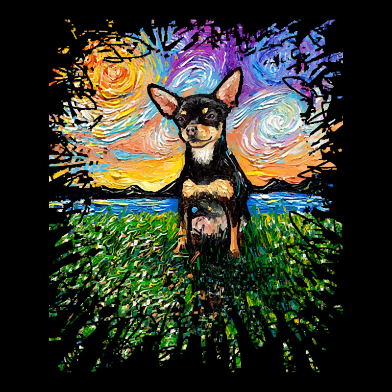 Chihuahua T  Shirt Short Hair Black And Tan Chihuahua Night Long Sleeve Baby Bodysuit | Artistshot