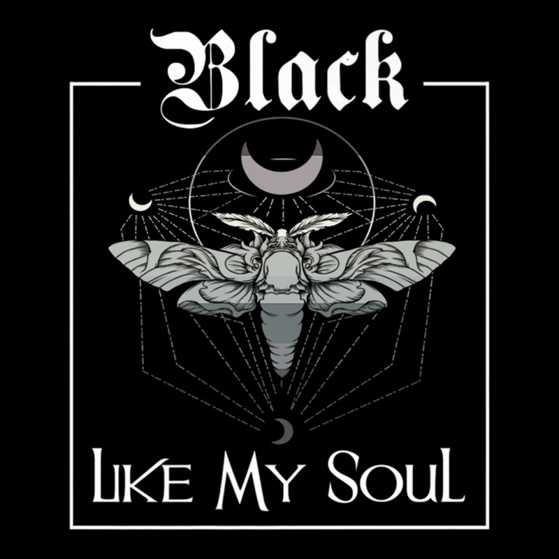 Black, Like My Soul, Vintage Goth Moth, And Crescent Moon Premium T Sh Cropped Hoodie by sunda | Artistshot