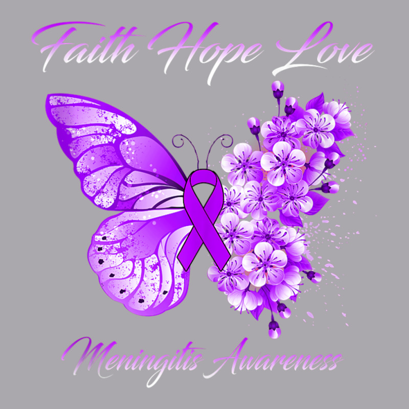 Butterfly Faith Hope Love Meningitis Awareness Tank Top Youth 3/4 Sleeve by nasson | Artistshot