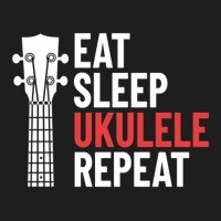 Eat Sleep Ukulele Repeat Ukulele Headstock Dark Theme Classic T-shirt | Artistshot