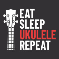 Eat Sleep Ukulele Repeat Ukulele Headstock Dark Theme Vintage Hoodie | Artistshot